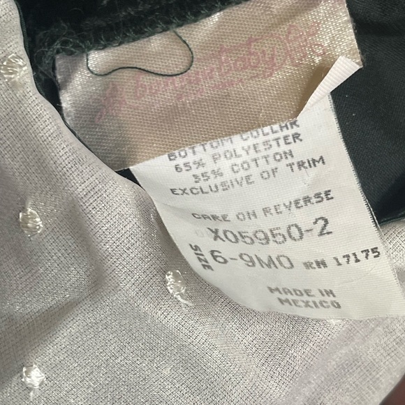 Vintage Bonnie Baby hunter green baby Christmas dress 6-9 months - Picture 7 of 8